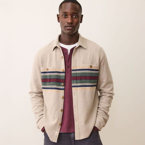マリーン レイヤー メンズ トップス シャツ Marine Layer Men's Pacifica Stretch Shirtaupe Multi Stripe トープ|ReVida 店