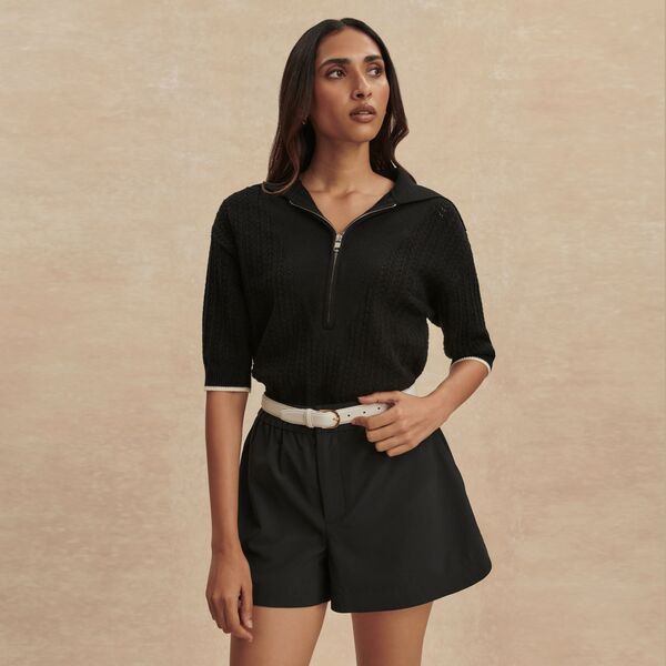 バーレイ レディース トップス スポーツシャツ 編み物 Varley Women\u0027s Arney 1/2-Zip Knit Polo Black 黒いこと