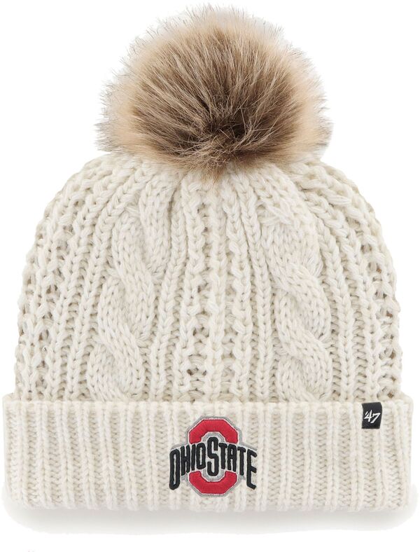 フォーティーセブン レディース アクセサリー 帽子 ニット '47 &lsquo; 47 Women's Ohio State Buckeyes White Meeko Cuffed Knit Hat NoColor ホワイト｜ReVida 店