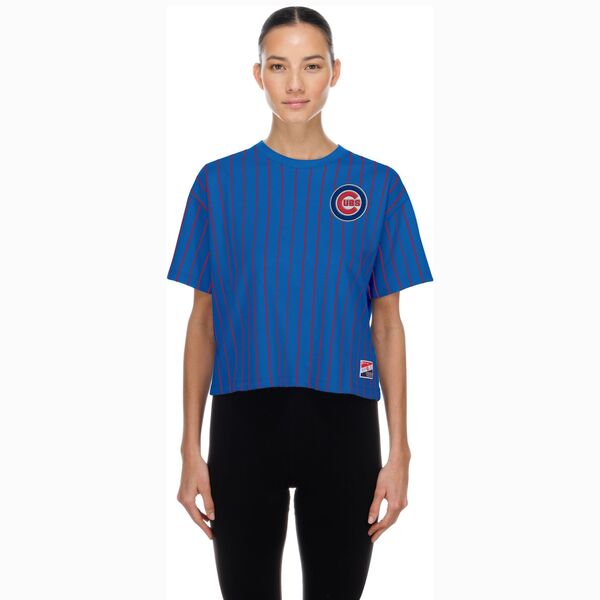 ニュー内鰓 レディース トップス プルオーバー New Era Women\u0027s Chicago Cubs Blue Throwback T-Shirt NoColor 青色