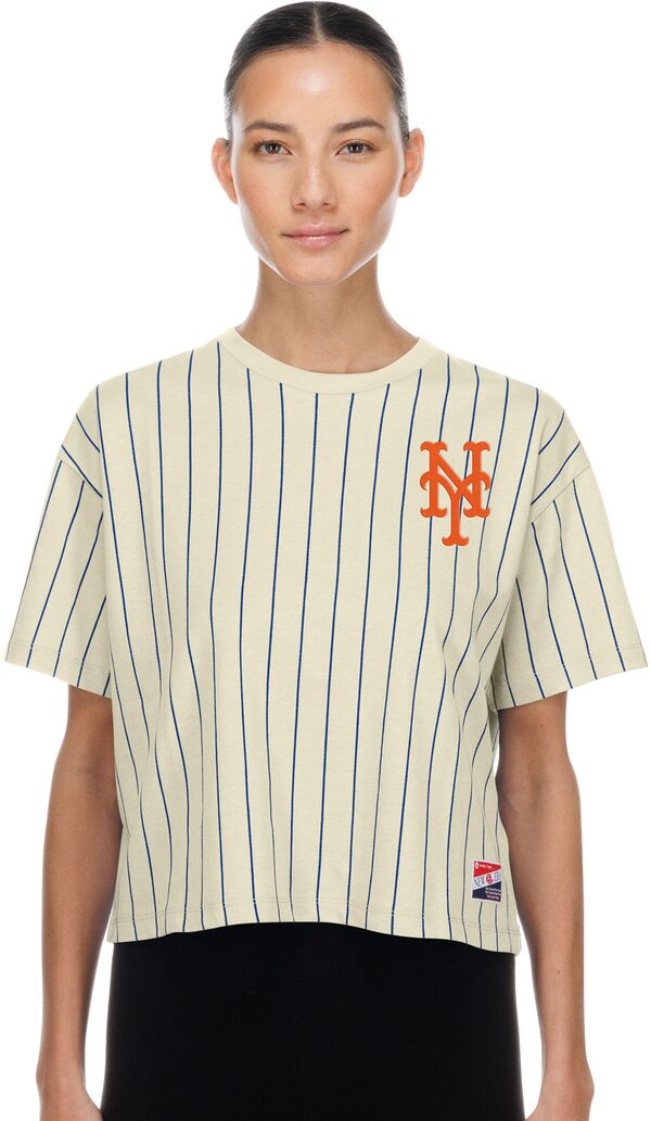 ニュー内鰓 レディース トップス プルオーバー New Era Women\u0027s New York Mets White Throwback T-Shirt NoColor 白いこと