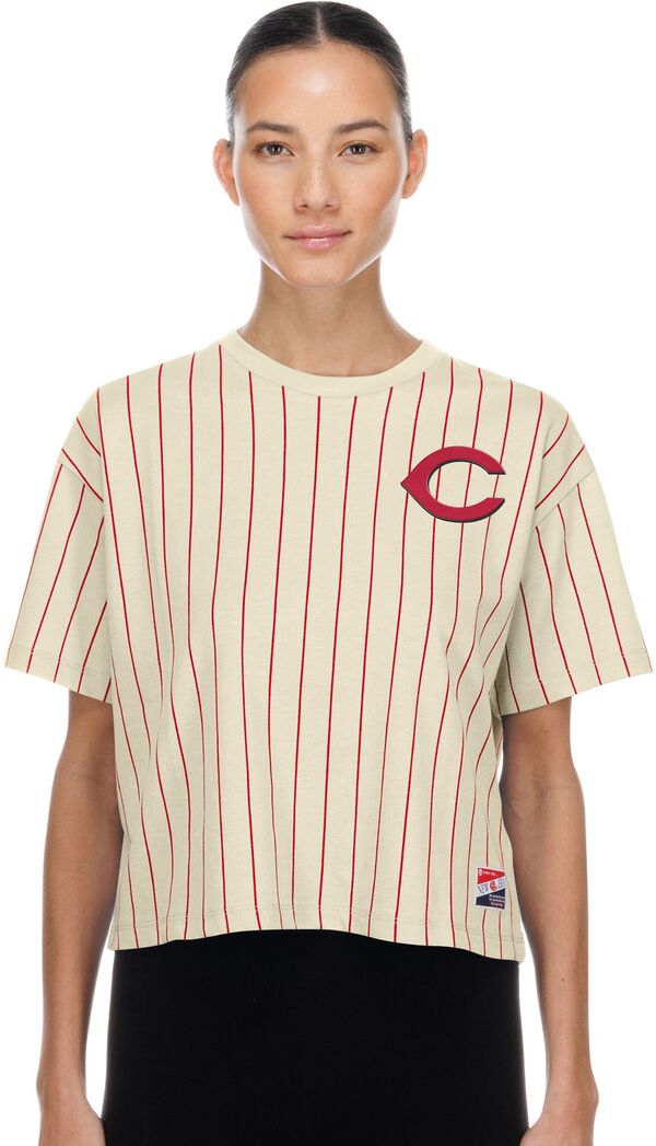 ニュー内鰓 レディース トップス プルオーバー New Era Women\u0027s Cincinnati Reds White Throwback T-Shirt NoColor 白いこと