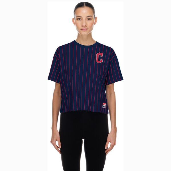 ニュー内鰓 レディース トップス プルオーバー New Era Women\u0027s Cleveland Guardians Navy Throwback T-Shirt NoColor 米国海軍