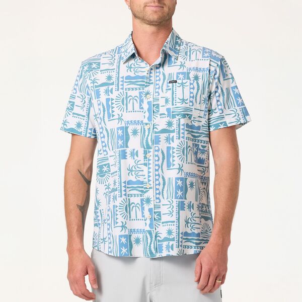 オニール メンズ トップス プルオーバー O\u0027Neill Men\u0027s UPF Slub Standard Short Sleeve Woven Shirt Cream 皮膚軟化剤 メンズファッション-トップス