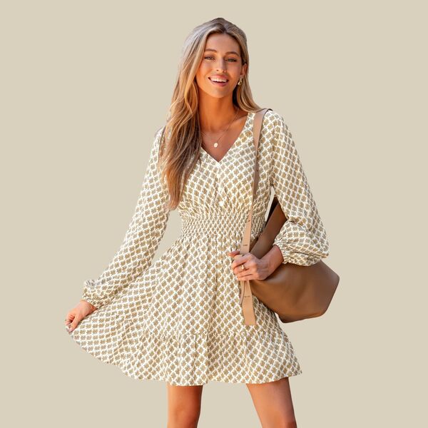 カップシー レディース トップス 衣装 刷り上げる ミニ ノースリーブ Cupshe Women\u0027s Geometric Print Sleeveless Mini Dress Yellow 黄色