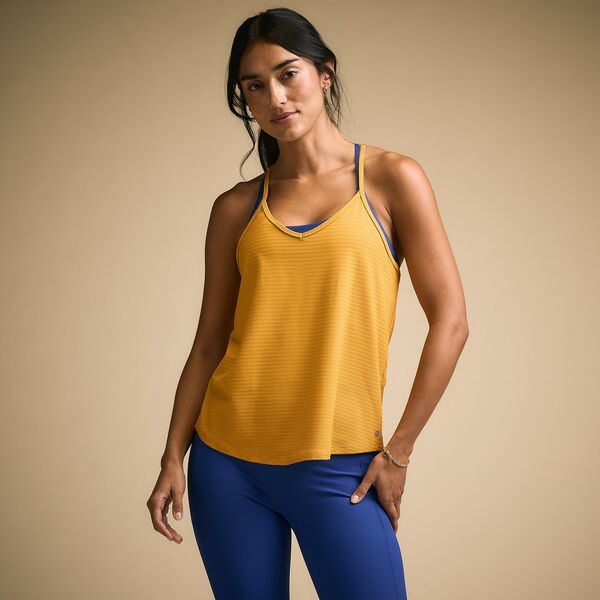 持ちはこび レディース トップス 貯蔵タンクいの一番 CALIA Women\u0027s Renew Strappy Tank Golden Orange オレンジ色 レディースファッション-タンクトップ-トップス