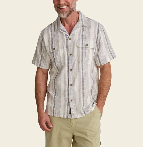ハウラーブラザーズ メンズ トップス シャツ Howler Brothershores Club Shirt Old Bill Stripe/Limestone ストライプ|ReVida 店