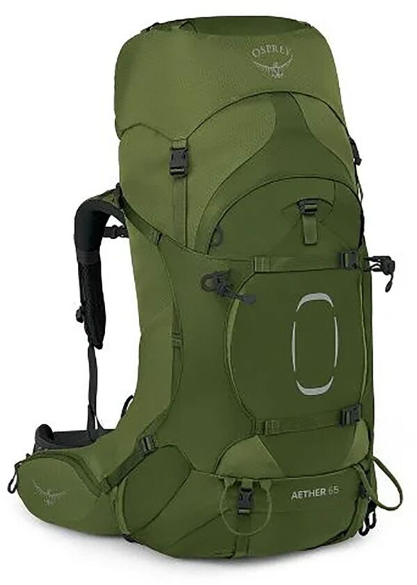 牡かき鳴らす メンズ 御徒面子 うしろ側容器に並べる・背嚢 Osprey Aether Extended Fit 65L Pack Garlic Mustard Green 洋芥子