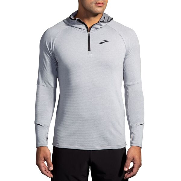 ブルックス メンズ アウター パーカー・スウェット Brooks Men\u0027s Notch Thermal 2.0 Hoodie Ash/Black 黒いこと