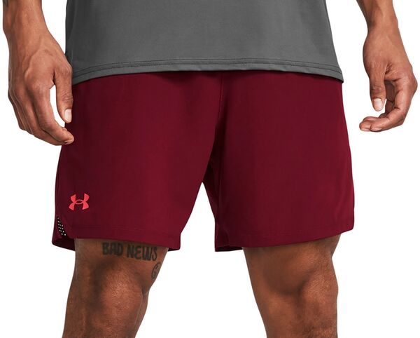 アンダーアーマー メンズ ボトムス ハーフパンツ・ショーツ ショートパンツ Under Armour Men's Vanish Woven 6" Shorts Cardinal/Power｜ReVida 店
