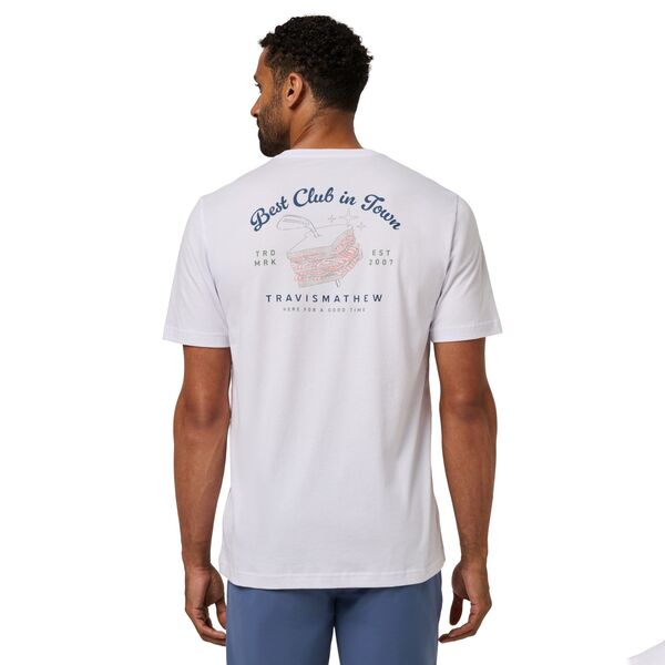 トラビスマヒュー メンズ トップス Tシャツ TravisMathew Men's Founding Member Golf T-Shirt White ホワイト｜ReVida 店