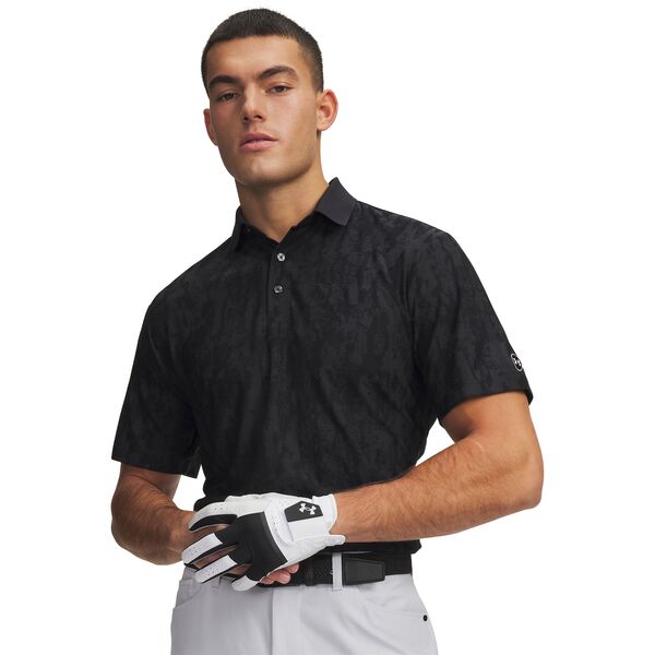 アンダーアーマー メンズ トップス ポロシャツ Under Armour Men's ArmourDry Jacquard Golf Polo Black/Anthracite/Halo Gray ブラック|ReVida 店