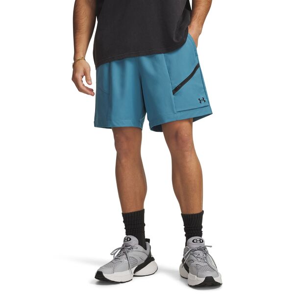 アンダーアーマー メンズ ボトムス カジュアルパンツ ショートパンツ Under Armour Men's Unstoppable Woven Shorts Boundless Blue/Black ブラック|ReVida 店