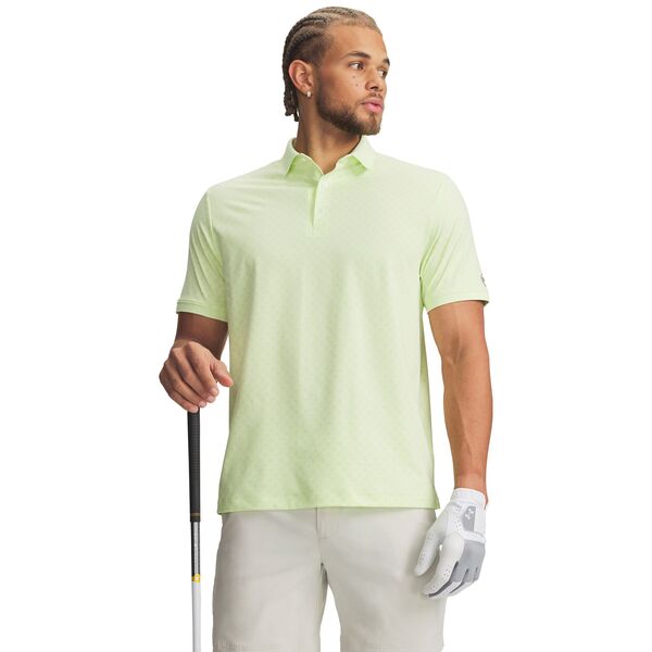 アンダーアーマー メンズ トップス ポロシャツ プリント Under Armour Men's UArmourDry Print Rib Golf Polo Fade Green/Lumos Lime/Clay Green ライム|ReVida 店