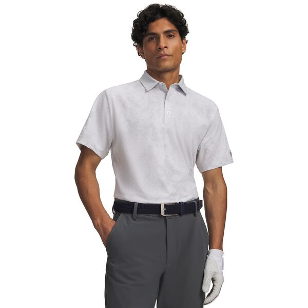 アンダーアーマー メンズ トップス ポロシャツ プリント Under Armour Men's UArmourDry Printed Golf Polo Midnight Navy/White ホワイト｜ReVida 店