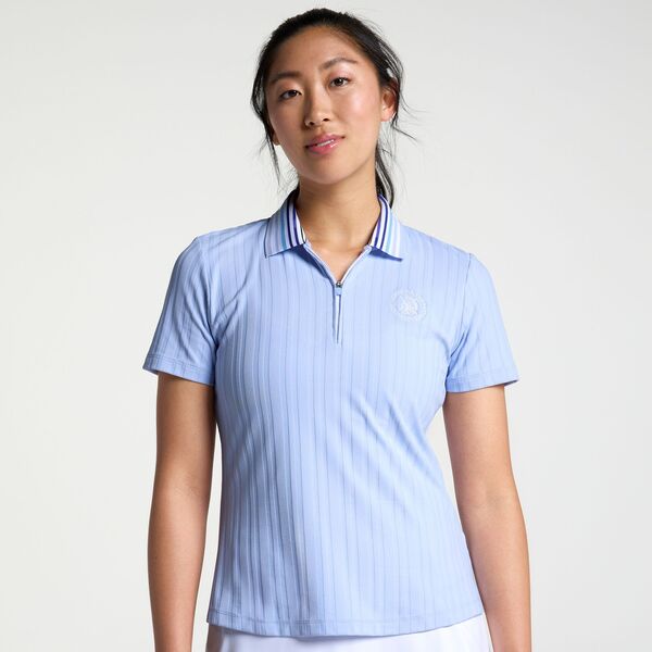 ウォルターヘーゲン レディース トップス ポロシャツ 2026 U.S. Open Walter Hagen Women'short Sleeve Jacquard Polo Nebulous Blue ブルー|ReVida 店