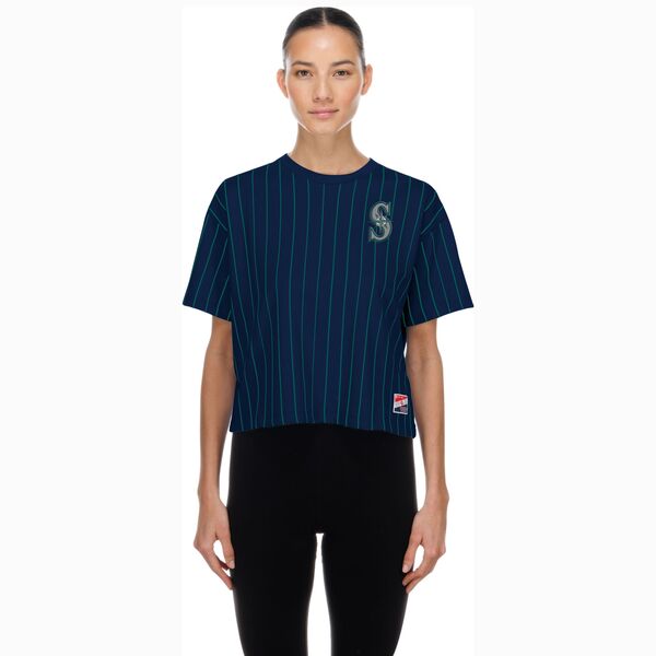 ニュー内鰓 レディース トップス プルオーバー New Era Women\u0027seattle Mariners Navy Throwback T-Shirt NoColor 米国海軍