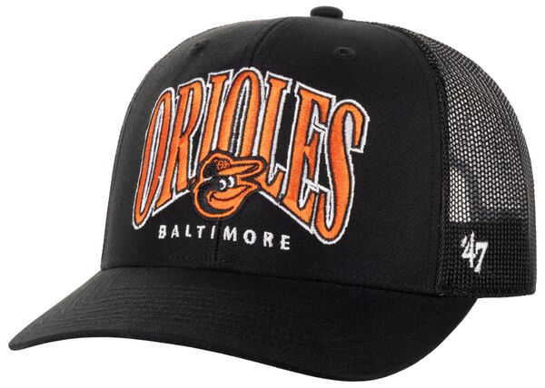 フォーティーセブン メンズ アクセサリー 帽子 '47 Adult Baltimore Orioles Black Drawbridge Trucker Adjustable Hat NoColor ブラック｜ReVida 店