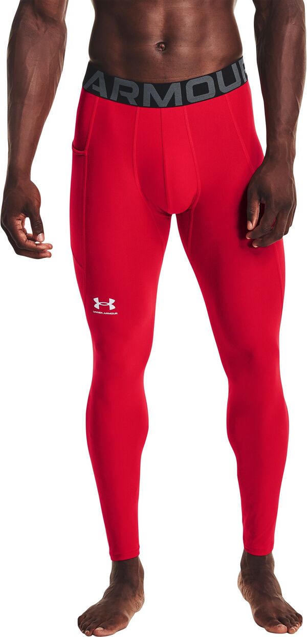 アンダーアーマー メンズ ボトムス カジュアルパンツ レギンス Under Armour Men's HeatGearmour Leggings Red/White ホワイト｜ReVida 店