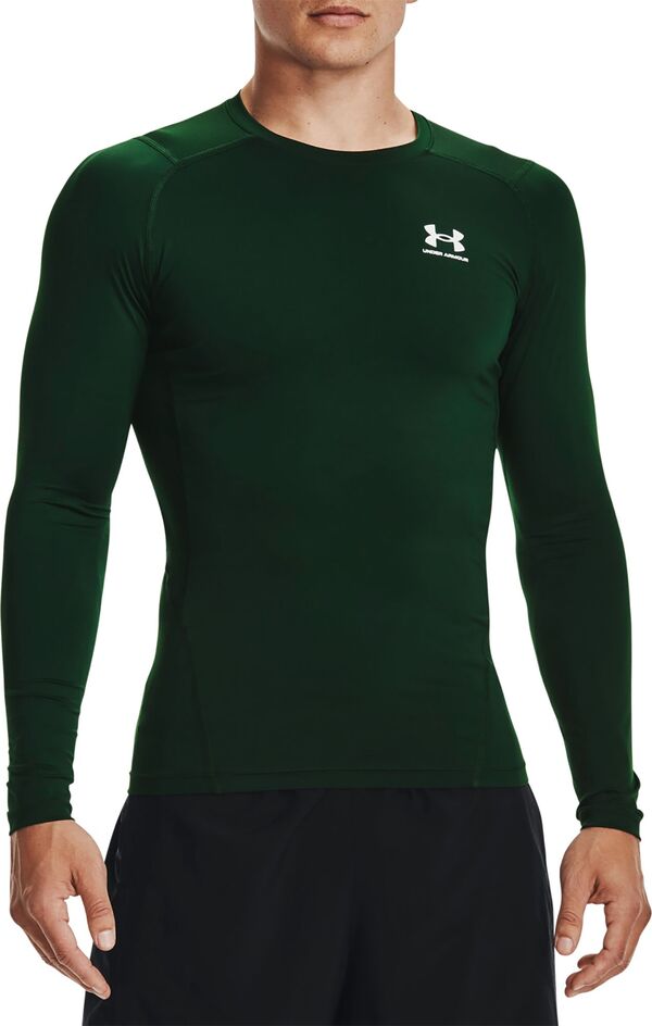 アンダーアーマー メンズ トップス シャツ Under Armour Men's HeatGear Compression Long Sleeve Shirt Forest Green/White ホワイト 9,734円