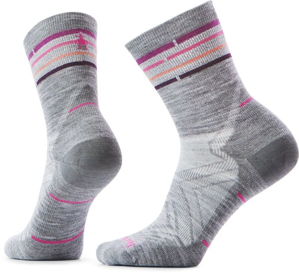 かっこ良い羊毛 レディース アンダー御召しもの ソックス Smartwool Women\u0027s Run Zero Cushion Mid Crew Socks Light Gray 薄墨色