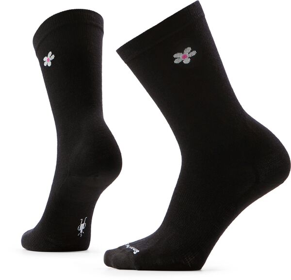 かっこ良い羊毛 レディース アンダーお召しもの ソックス SmartWool Women\u0027s Everyday Groovy Bloom Crew Socks Black 黒いこと