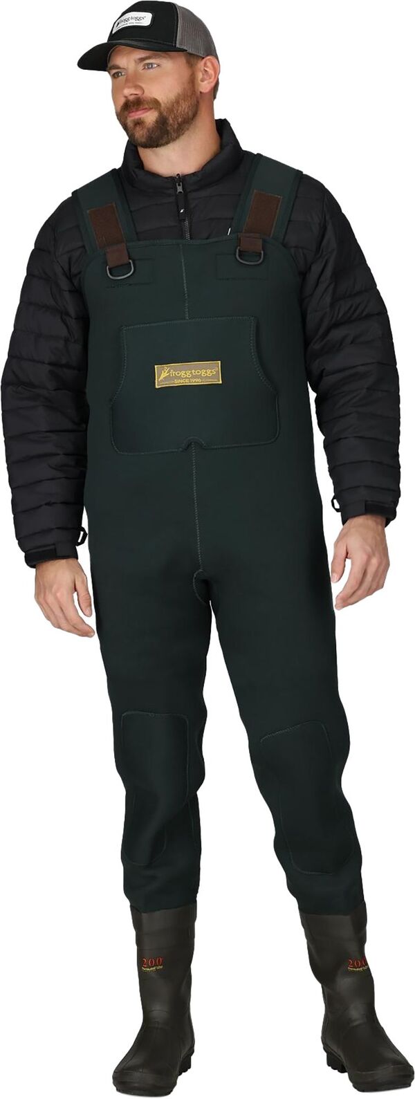 フロッグトッグス メンズ ボトムス 心地よいズボン下 frogg toggs Amphib Neoprene Cleated Chest Waders Dark Green/Forest 緑であること