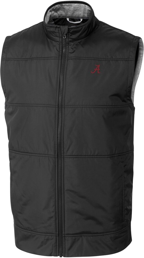 裁断師アンドうしろ側 メンズ トップス より良い Cutter \u0026 Buck Men\u0027s Alabama Crimson Tide Stealth Full-Zip Black Vest NoColor 黒いこと