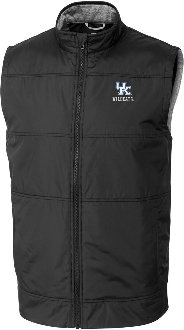 裁断師アンドうしろ側 メンズ トップス より良い Cutter \u0026 Buck Men\u0027s Kentucky Wildcatstealth Full-Zip Black Vest NoColor 黒いこと