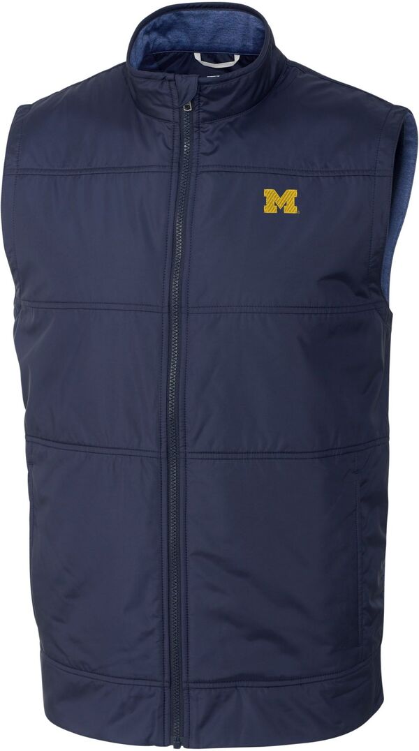 裁断師アンドうしろ側 メンズ トップス より良い Cutter \u0026 Buck Men\u0027s Michigan Wolverines Blue Stealth Full-Zip Vest NoColor 青色