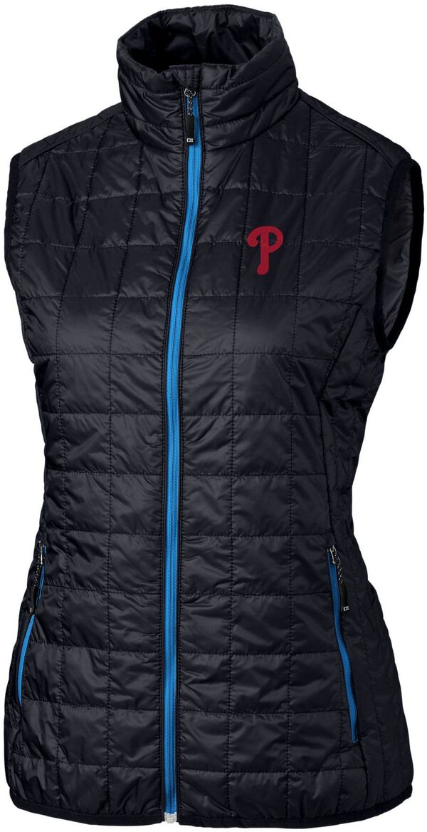カッターアンドバック レディース トップス ベスト Cutter & Buck Women's Philadelphia Phillies Navy Eco Insulated Full Zip Vest NoColor ネイビー｜ReVida 店
