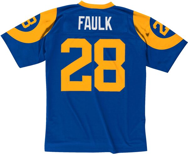 ミッチェル&ネス メンズ トップス シャツ ジャージー Mitchell & Ness Men's Los Angeles Rams Marshall Faulk #28 1996 Royal Blue Throwback Jersey NoColor ブルー|ReVida 店