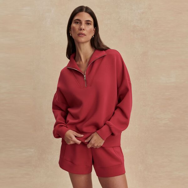 バーレイ レディース アウター パーカー・スウェット プルオーバー Varley Women\u0027s Hawley 1/2 Zip Sweatshirt Rich Raspberry