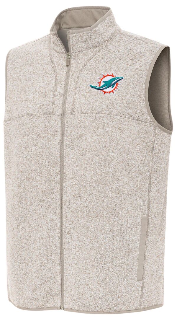 アンティグア メンズ トップス ベスト Antigua Men's Miami Dolphins Fortune Full Zip Vest NoColor|ReVida 店