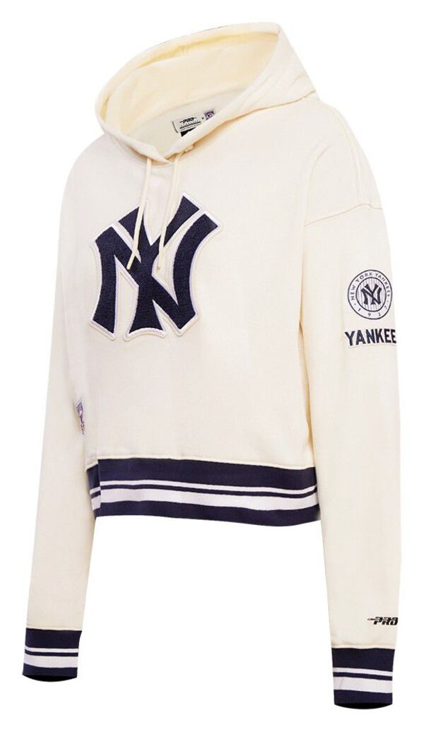 プロスタンダード レディース アウター パーカー・スウェット クロップド フリース Pro Standard Women's New York Yankees Retro Cropped Fleece Hoodie Cream クリーム|ReVida 店