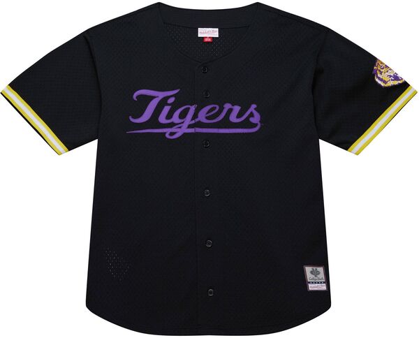 ミッチェル\u0026ネス メンズ トップス プルオーバー メッシュ プルオーバー Mitchell \u0026 Ness Adult LSU Tigers Mesh Button Up Black Jersey NoColor 黒いこと