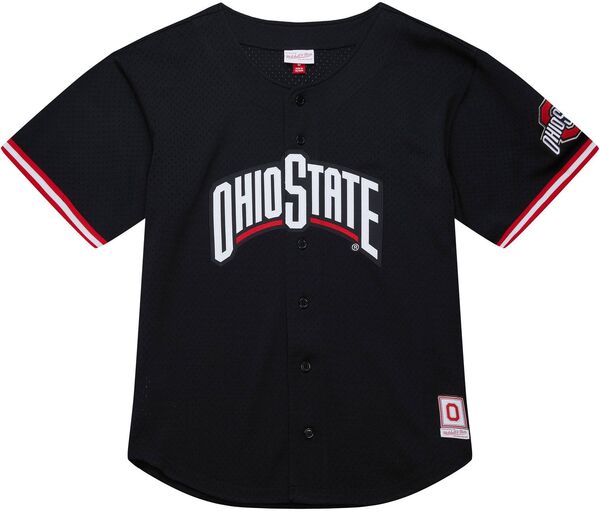 ミッチェル\u0026ネス メンズ トップス プルオーバー メッシュ プルオーバー Mitchell \u0026 Ness Adult Ohio State Buckeyes Mesh Button Up Black Jersey NoColor 黒いこと