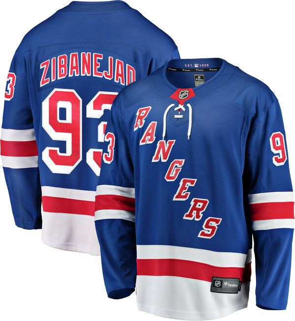 ファナティクス メンズ トップス シャツ ジャージー Fanatics NHL Men's New York Rangers Mika Zibanejad #93 Breakaway Home Replica Jersey NoColor｜ReVida 店