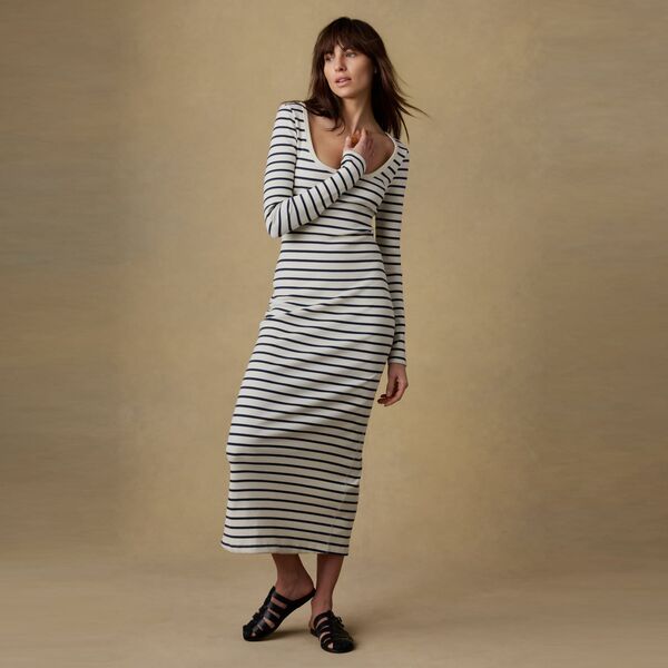 ファレティ レディース ボトムス 心地よいズボン下 マキシ衣装 マキシ Faherty Women\u0027surfside Rib Maxi Dressalt Air Stripe 縞模様