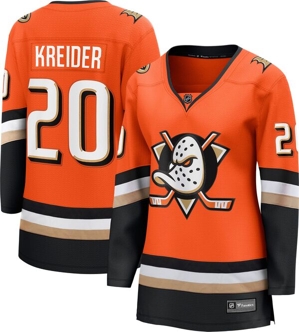 ファナティクス レディース トップス シャツ ジャージー Fanatics NHL Women's Anaheim Ducks Chris Kreider #20 Breakaway Orange Home Replica Jersey NoColor オレンジ|ReVida 店