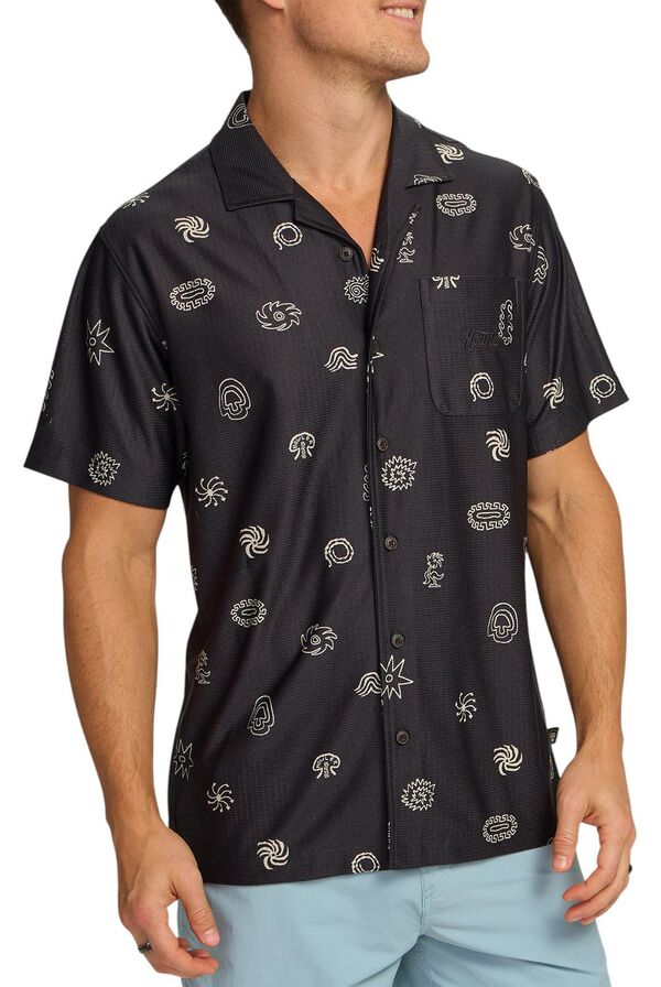 ハウラーブラザーズ メンズ トップス シャツ Howler Brothers Men's Palapa Tech Shirt Mementos/Black ブラック｜ReVida 店