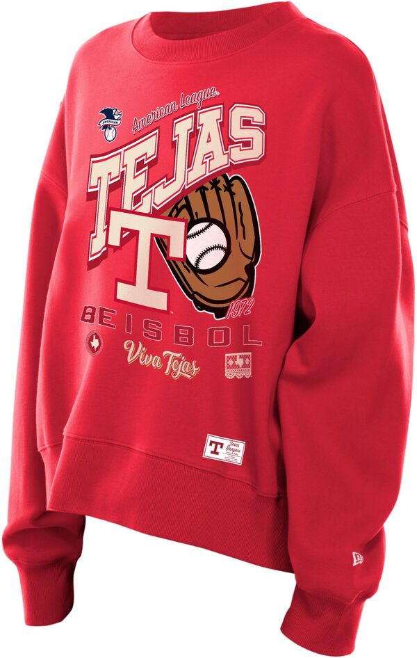 ニューエラ レディース アウター パーカー・スウェット クルーネック シャツ New Era Women's Texas Rangers Red Throwback 2026 City Connect Crewneck Sweatshirt NoColor レッド｜ReVida 店