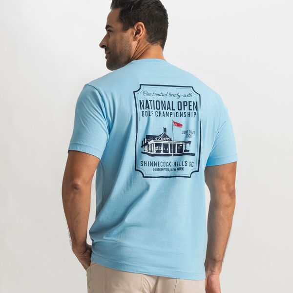 フットジョイ メンズ トップス ティーシャツ ロゴタイプ FootJoy Men\u0027s U.S. Open Logolf T-Shirt Light Blue 青碧