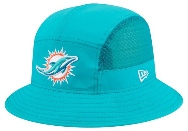 ニュー内鰓 レディース 付属物 鳥打ち帽 メッシュ New Eradult Miami Dolphins Turquoise Mesh Bucket Hat NoColor 青緑色
