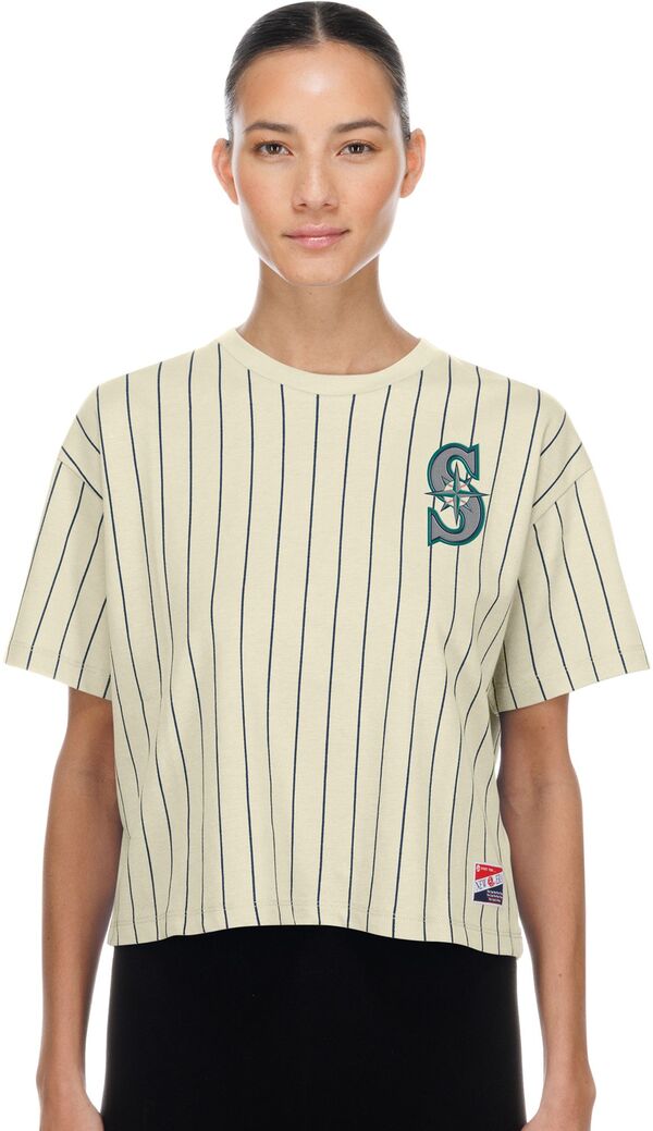 ニュー内鰓 レディース トップス ティーシャツ New Era Women\u0027seattle Mariners White Throwback T-Shirt NoColor 白いこと