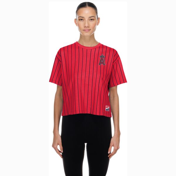 ニュー内鰓 レディース トップス ティーシャツ New Era Women\u0027s Los Angeles Angels Red Throwback T-Shirt NoColor 赤いこと