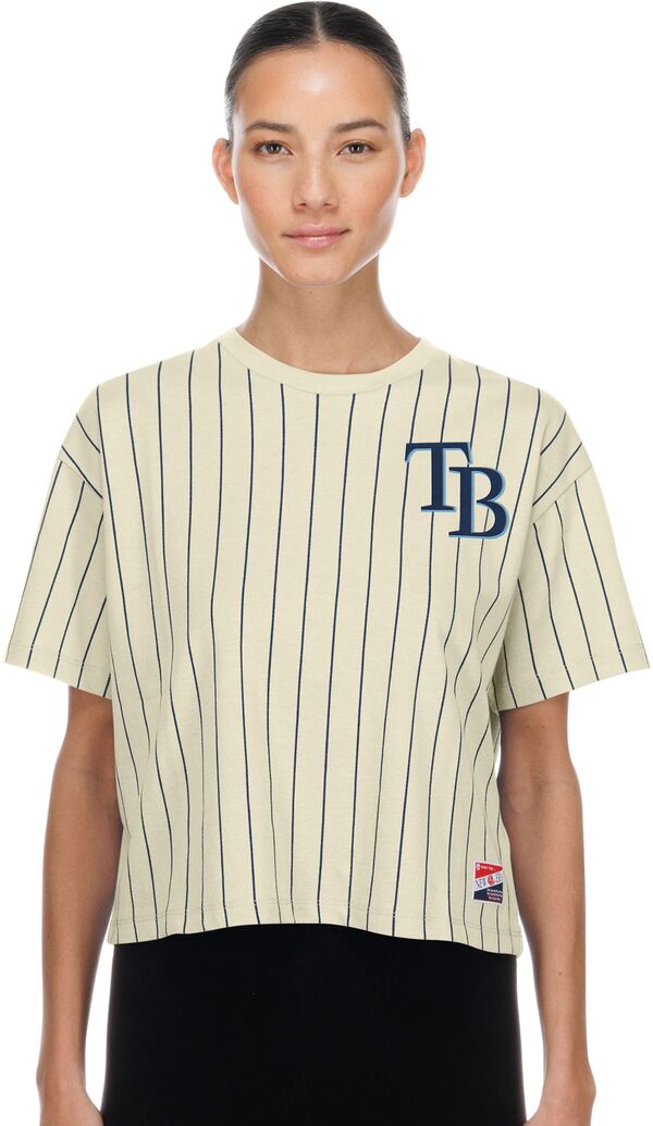 ニュー内鰓 レディース トップス ティーシャツ New Era Women\u0027s Tampa Bay Rays White Throwback T-Shirt NoColor 白いこと