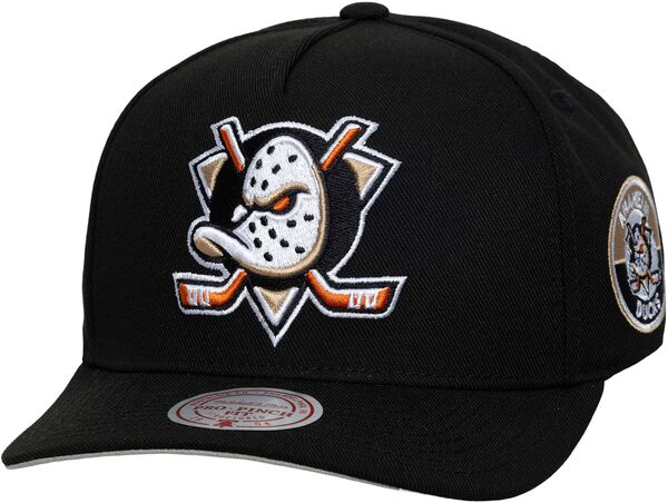 ミッチェル&ネス レディース アクセサリー 帽子 Mitchell & Ness Adult Anaheim Ducks Black Double Clutch Pro Snapback Adjustable Hat NoColor ブラック|ReVida 店
