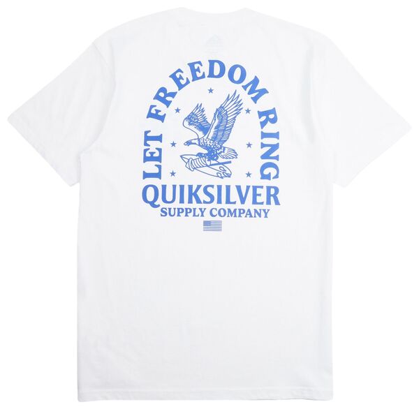 クイックしろがね色 メンズ トップス ティーシャツ 綿織物 Quiksilver Men\u0027s Freedom Ring Cotton T-Shirt White 白いこと