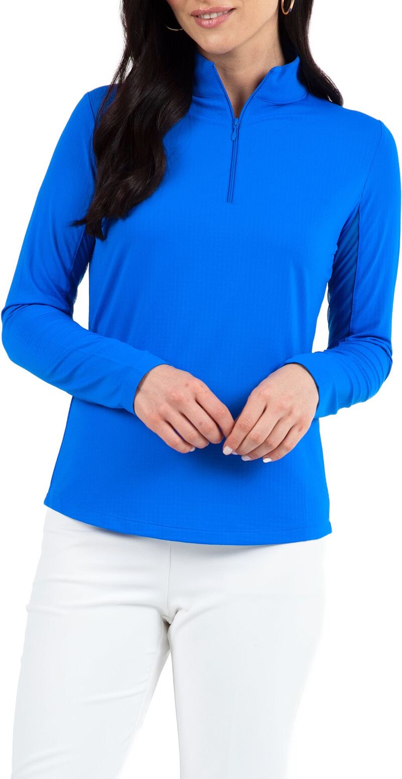 アイビークール レディース トップス プルオーバー IBKUL Women\u0027solid Long Sleeve Golf Top Blue 青色